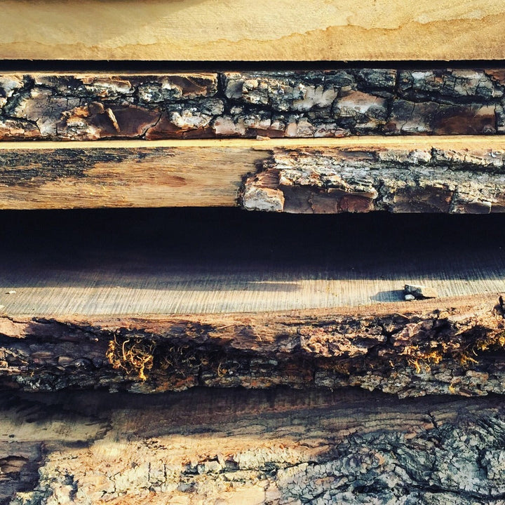 Douglas schaaldelen, hout met schors