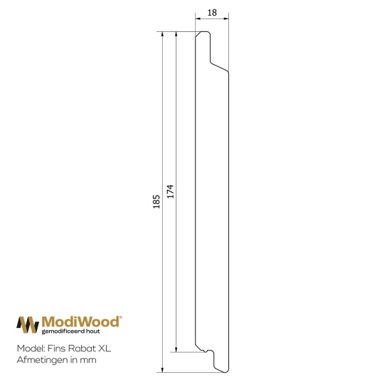 Modiwood Fins Rabat XL Geschaafd