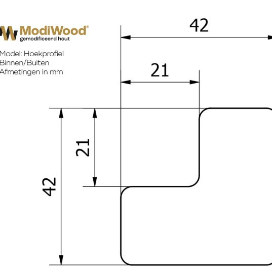 Modiwood Binnen-Buitenhoek Geborsteld