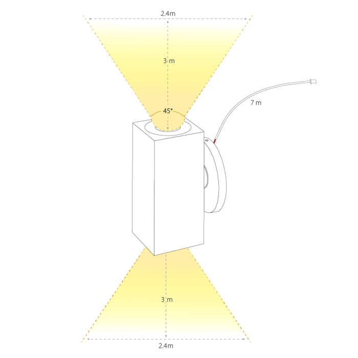 Lamego wandlamp up & down zilver