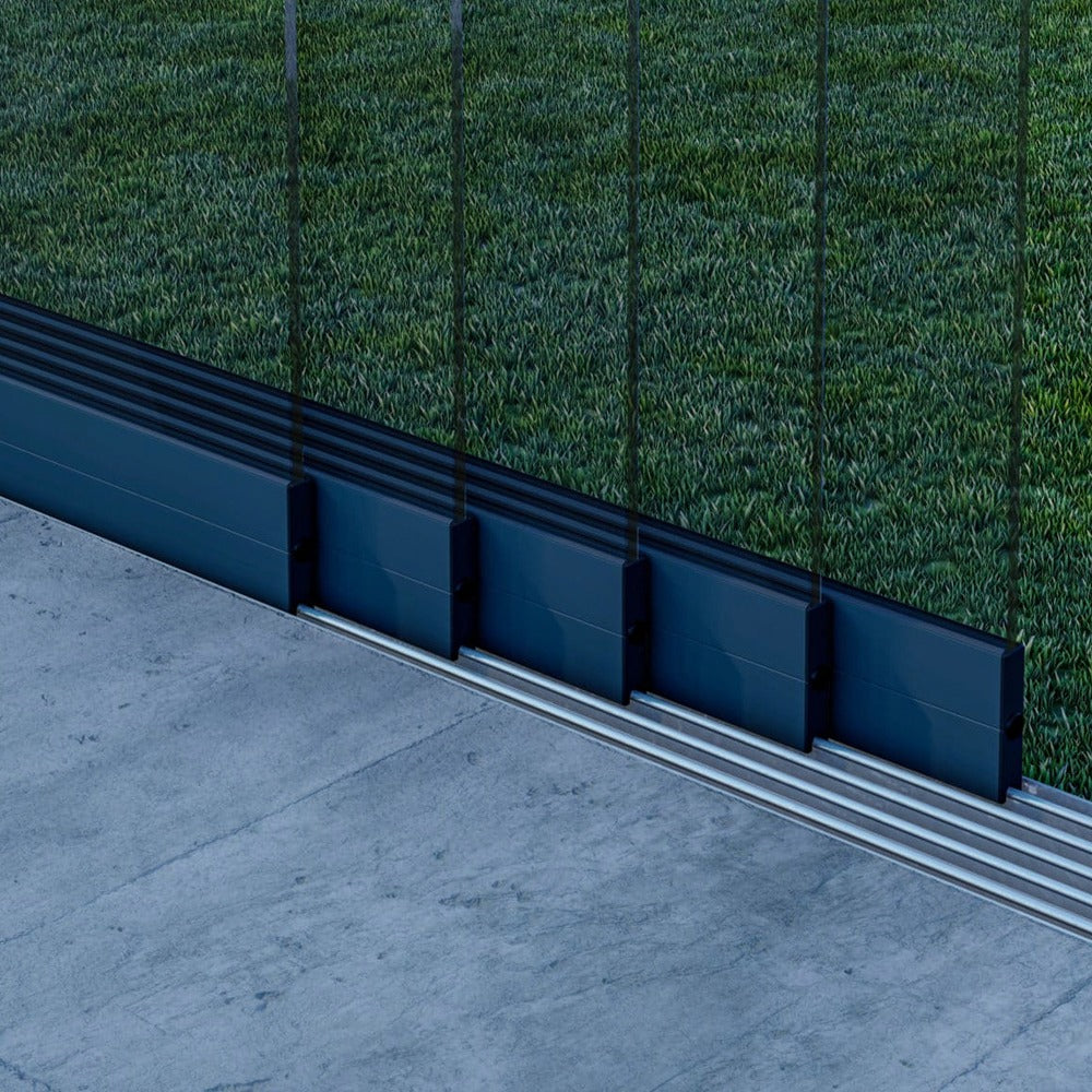 Glazen schuifwand set zwart