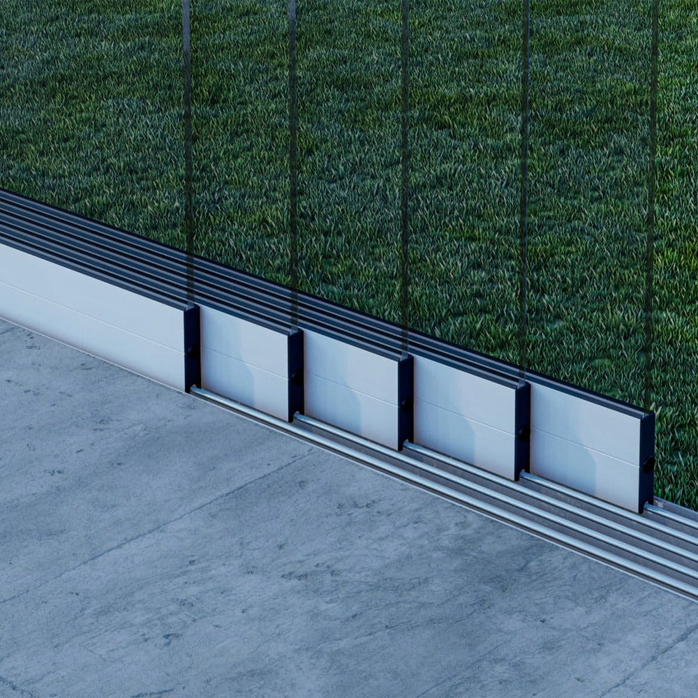 Glazen schuifwand set zwart