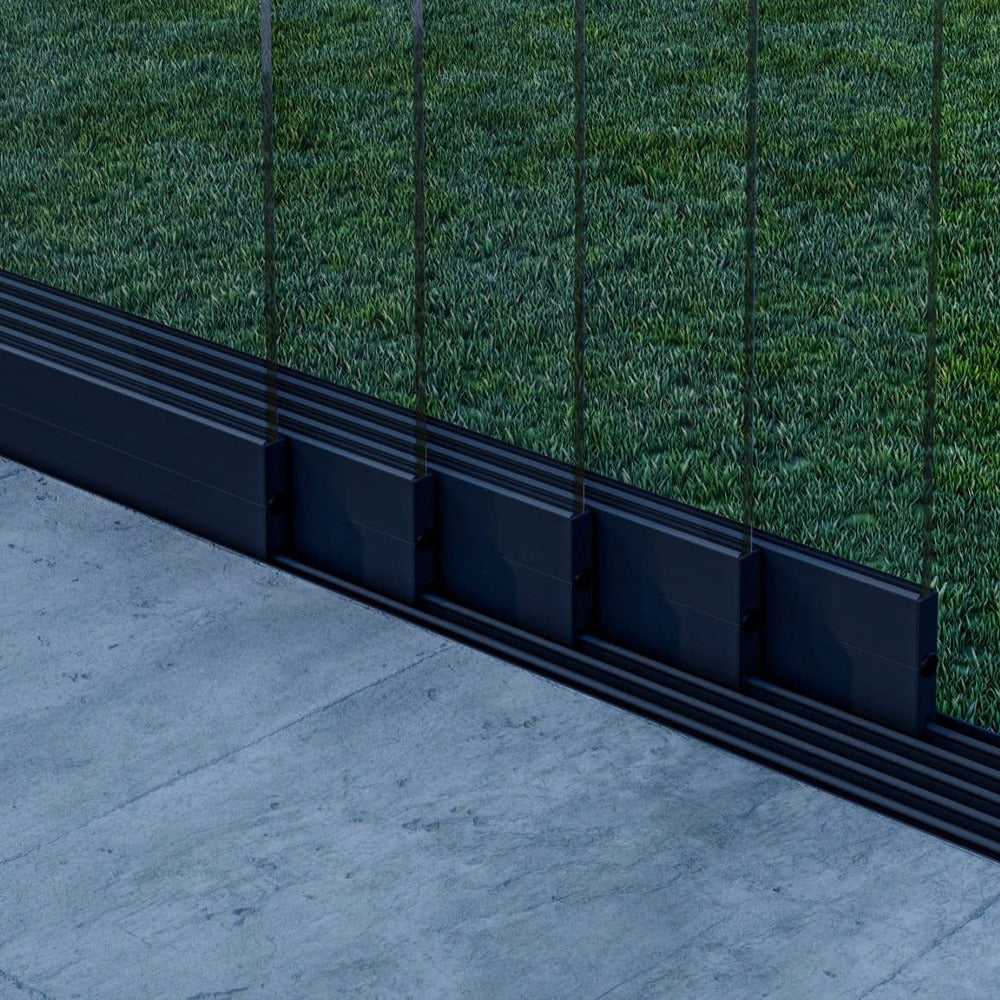 Glazen schuifwand set zwart