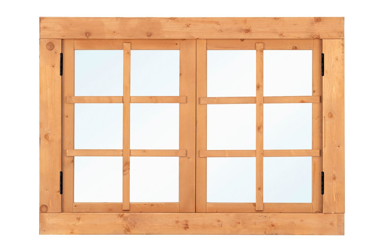 Red Class Wood dubbel draairaam 6-ruits