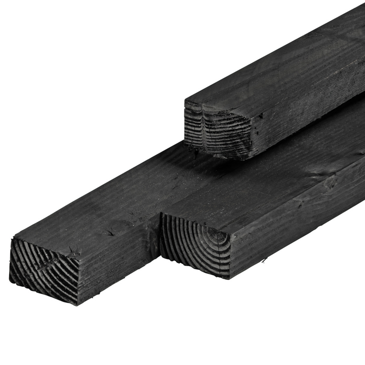 Regel douglas 4,5 x 7,5 cm zwart geïmpregneerd