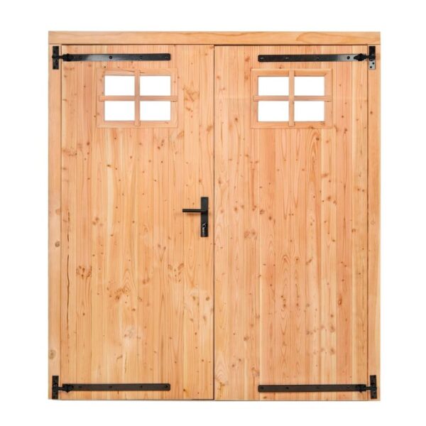 Dubbele dichte deur met klein raam 185x205cm